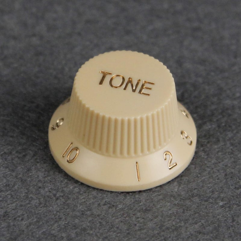 FLEOR 2T1V Guitar Knobs Set 24 Spline Electric Guitar Knobs 1 Volume 2 Tone Control Knob, Cream - Image 3